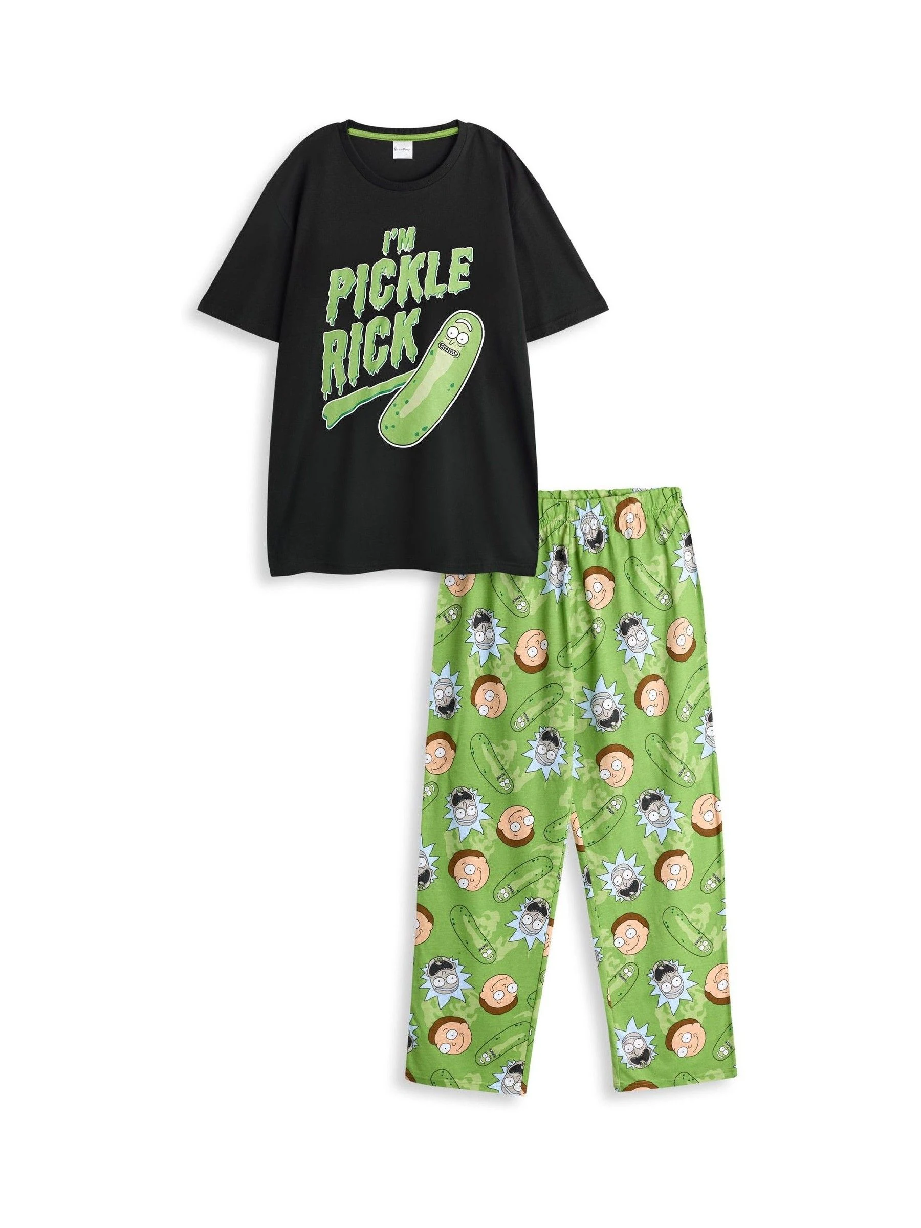 Vanilla Underground herenpyjama met Rick And Morty-print, meerkleurig, korte mouwen, lange pijpen, 100% katoen