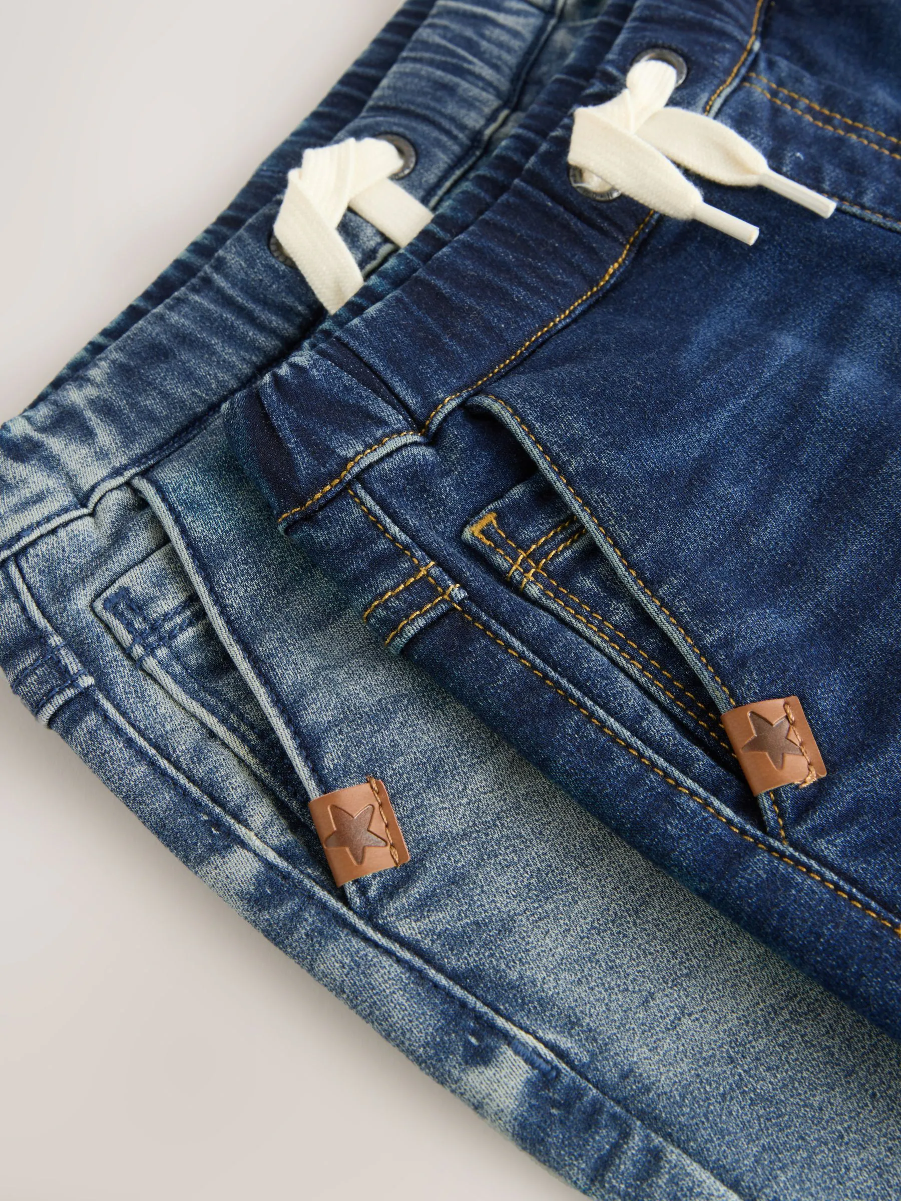 Blauwe denim - Jogger-jeans met comfortabele stretch 2 -pak (3mnd-7jr)