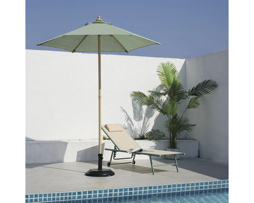 Travis ligstoel 55 x 185 x 97 cm staal groen beige