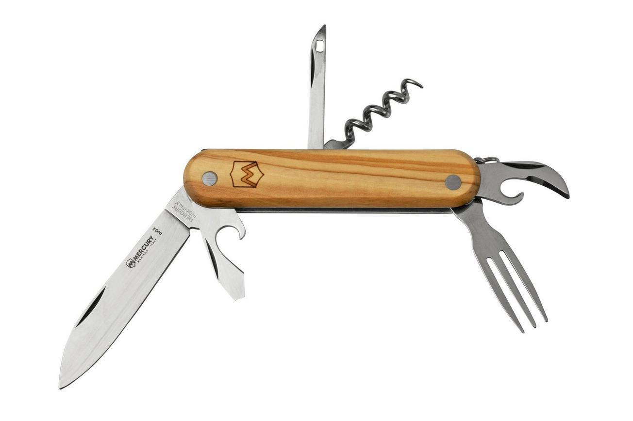 Mercury Multi-Tool Knife 913-6LC Olive Wood, 6 functies, zakmes