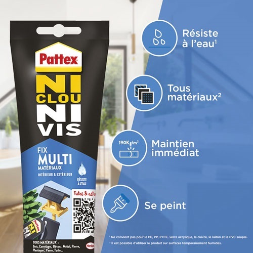 Colle fixation ni clou ni vis - multi matériaux - 334 g