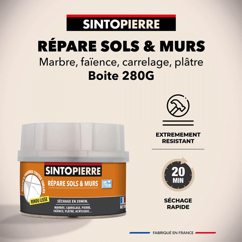 Sintopierre répare sols et murs 280g blanc