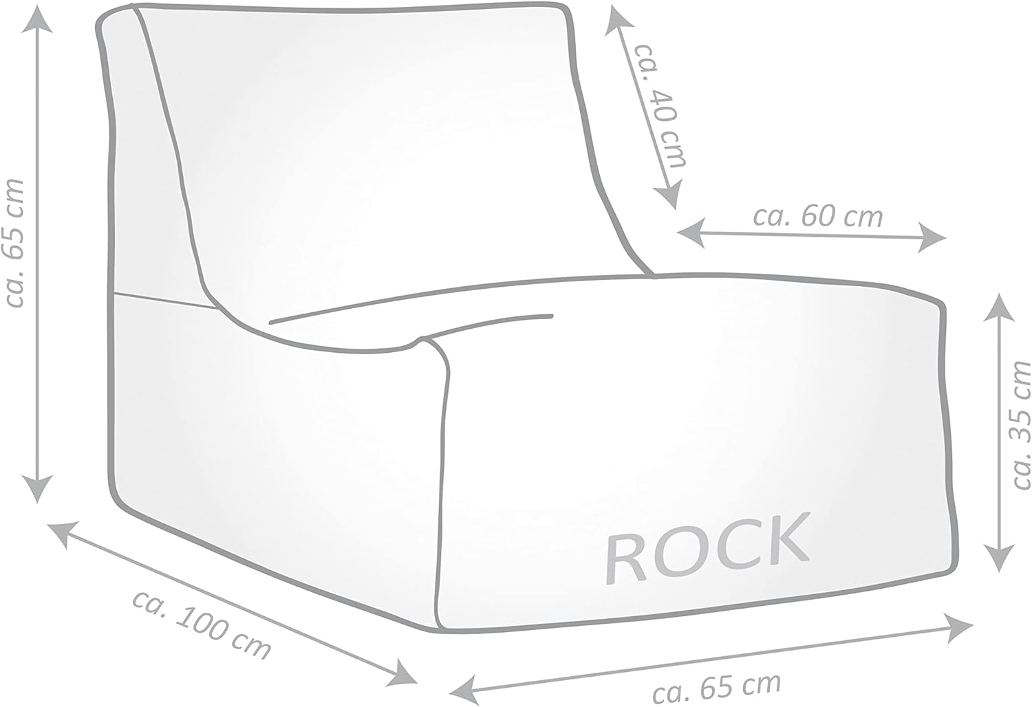 Sitting Point Sitzsack SANTORIN Rock Taupe outdoorgeeignet