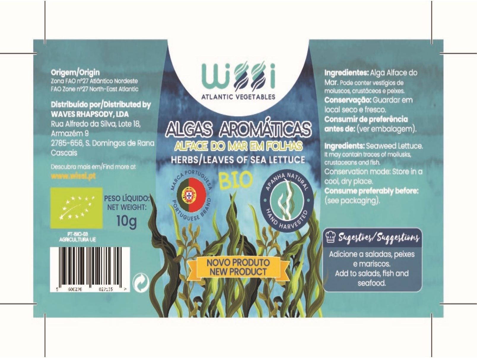 ALGAS AROMÁTICAS WISSI ALFACE DO MAR 10G