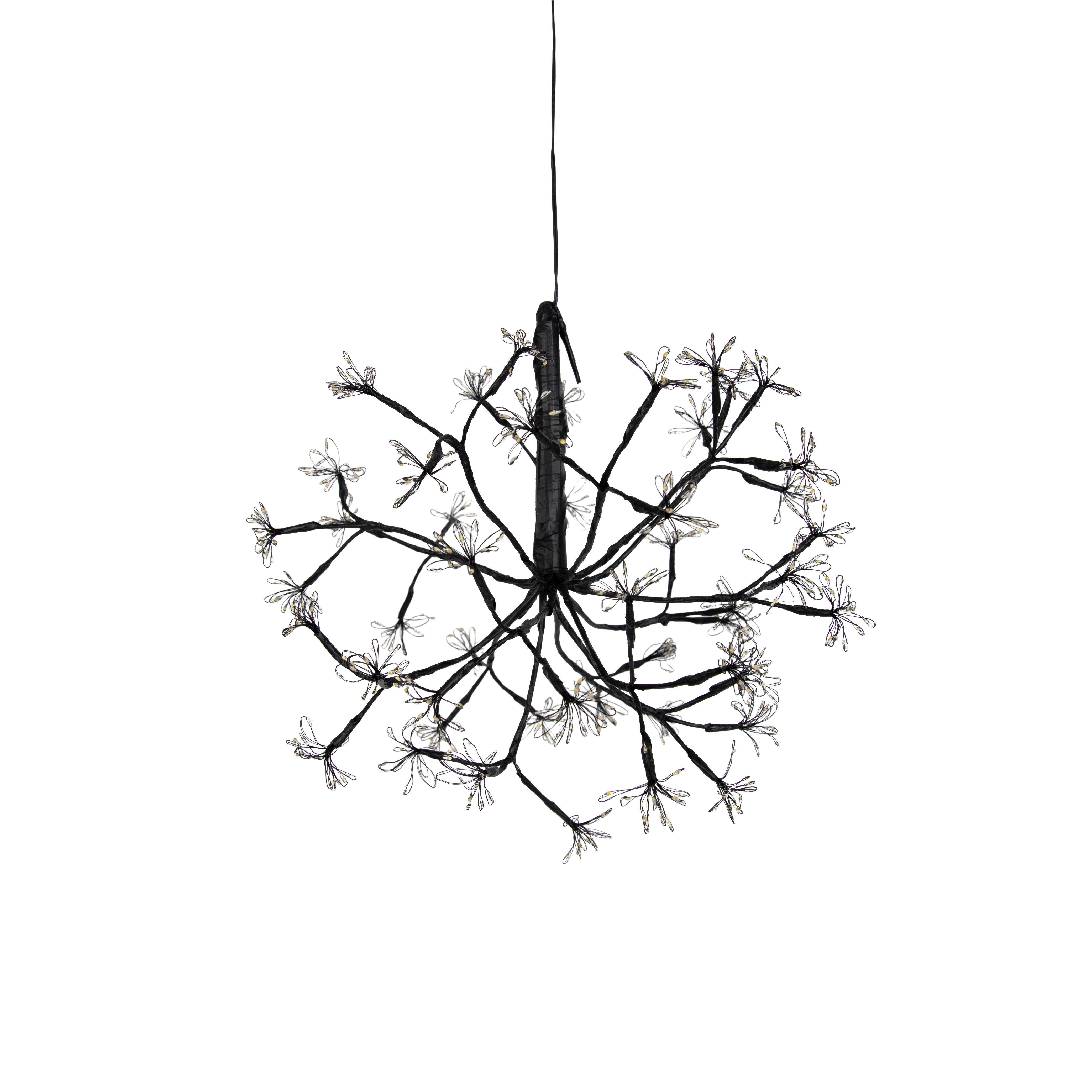 Kerst hanglamp bol zwart 40cm incl. LED met timer IP44 - Nobu