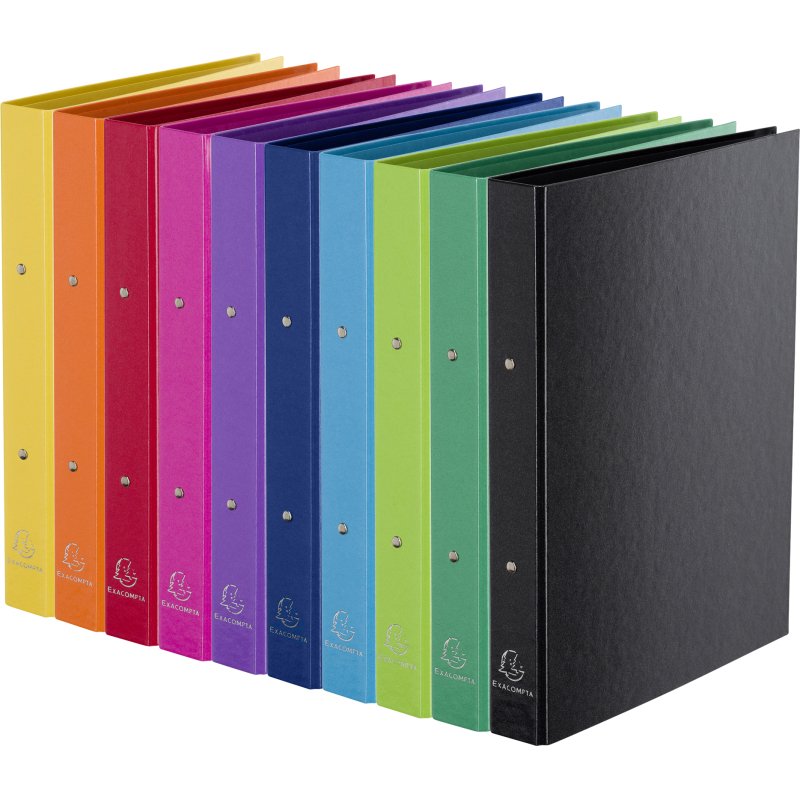 Classeurs 2 anneaux cartonné Exacompta Iderama A4 - Dos 4 cm couleurs assorties