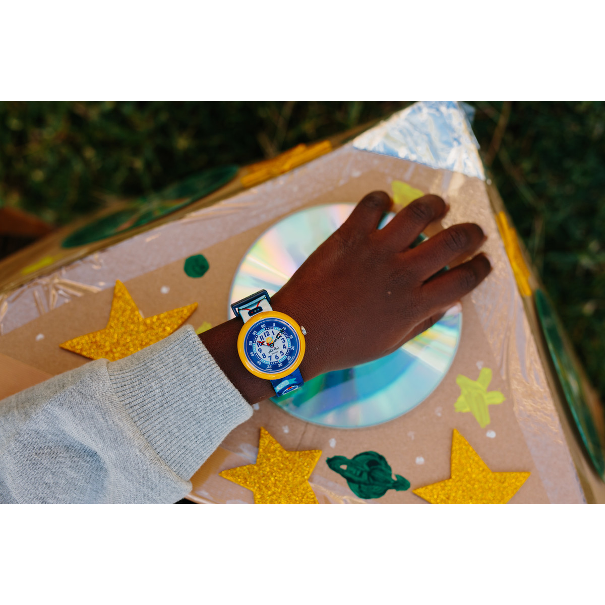 Montre FLIK FLAK Future dreams Astrodreams enfant plastique biosourcé bracelet PET recyclé bleu