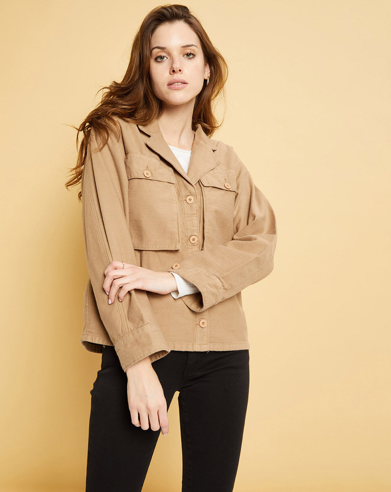 Acquaverde Veste en Gabardine Stretch Ashley dune