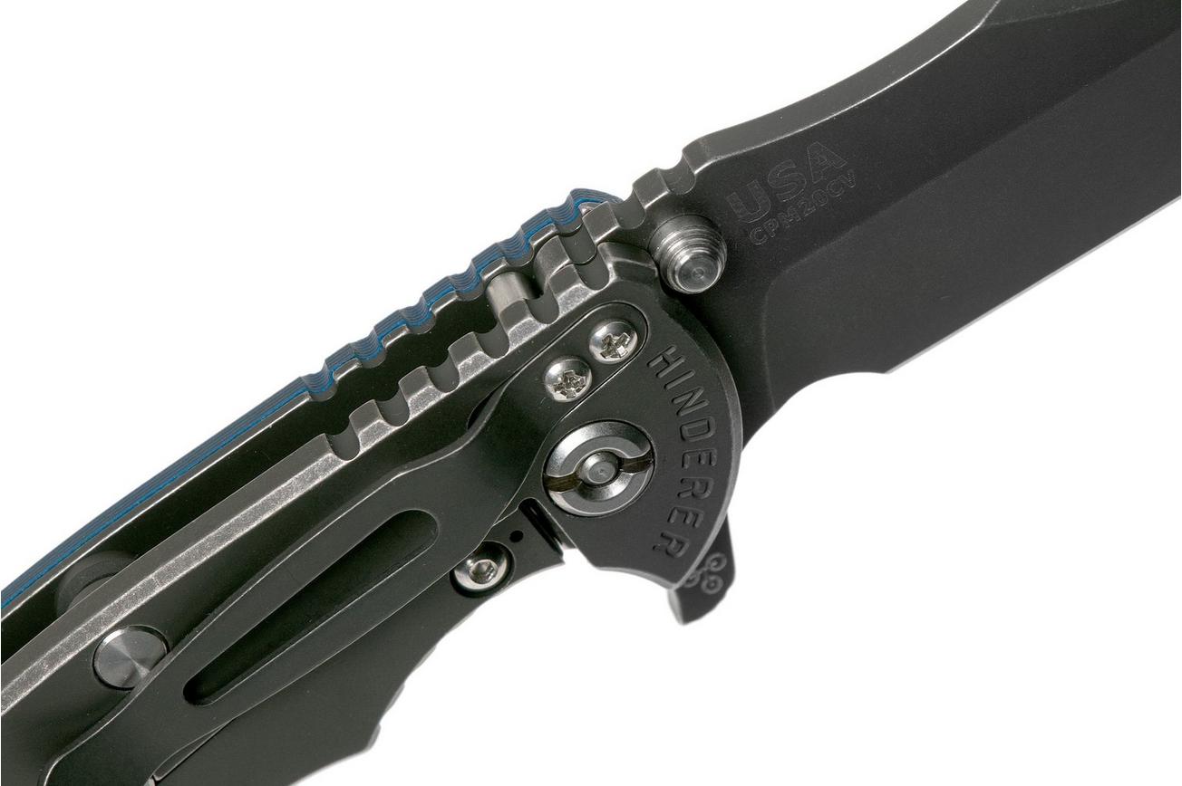 Rick Hinderer XM-18 3.5 Bowie 20CV Battle Black, Blue-Black G10 zakmes