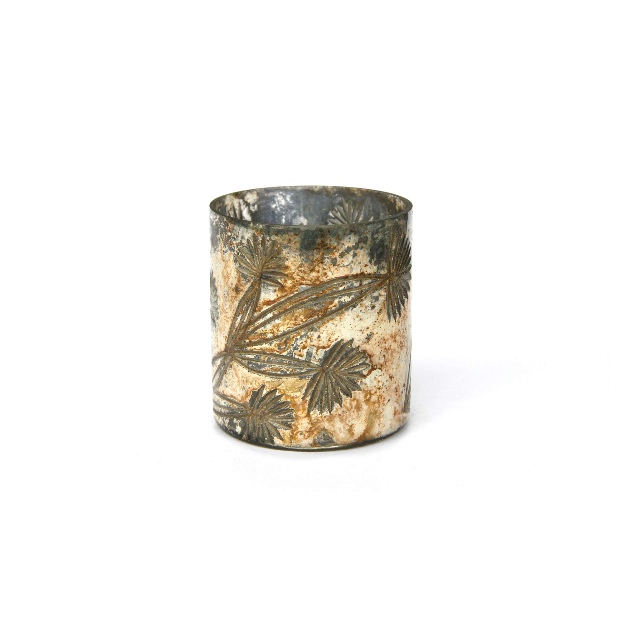 Windlicht 'Blume' antik, Ø 9 cm, H 10 cm von fischer's lagerhaus