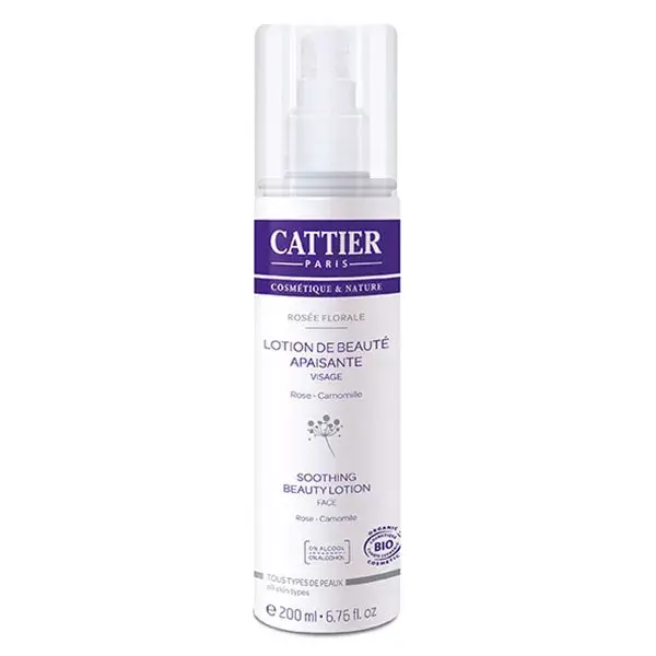 Loção de Limpeza e Demaquilante Cattier, Loção de Beleza Suavizante Floral Dew Orgânica 200ml