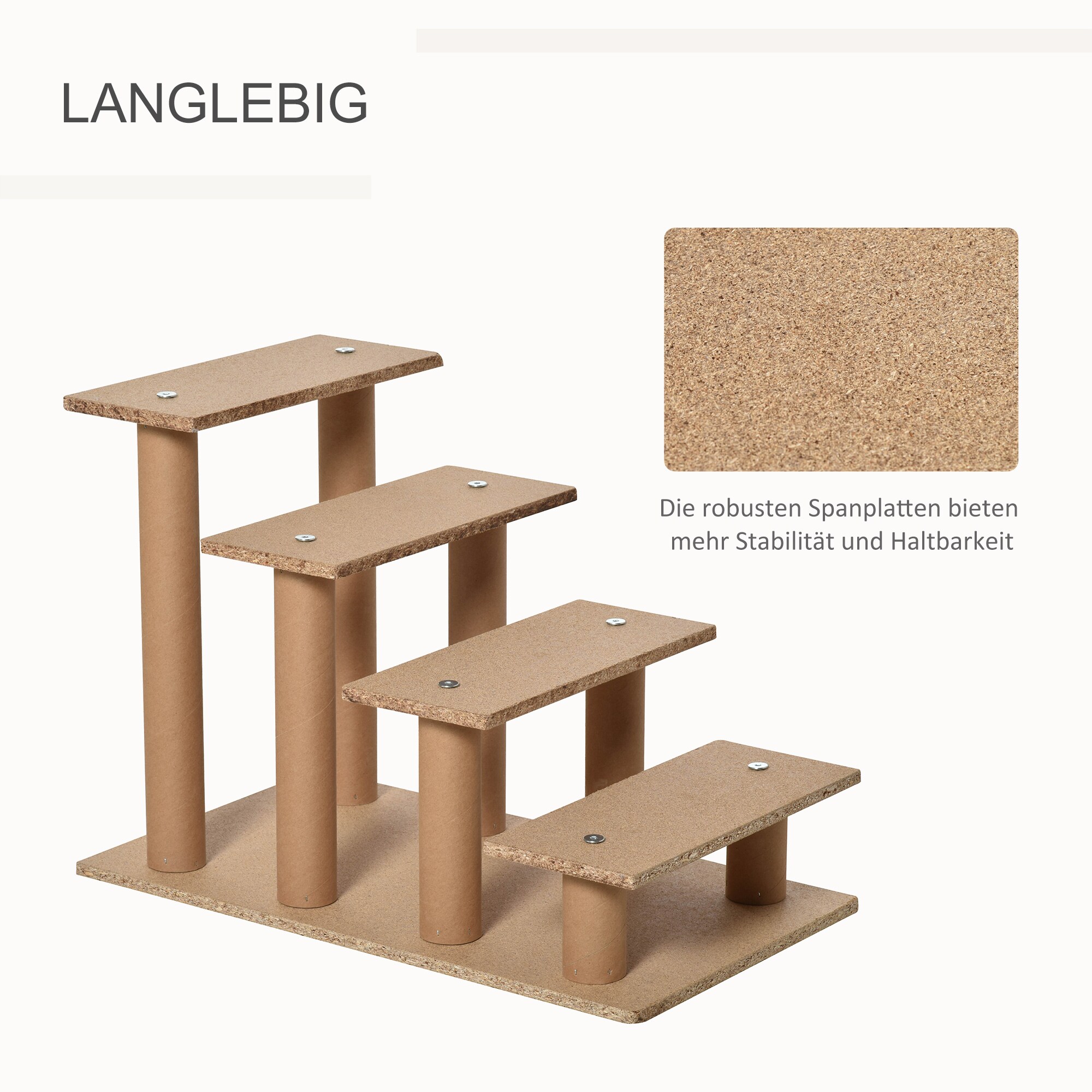 PawHut Haustiertreppe mit abnehmbarem Bezug 60 x 35 x 44 cm (LxBxH)