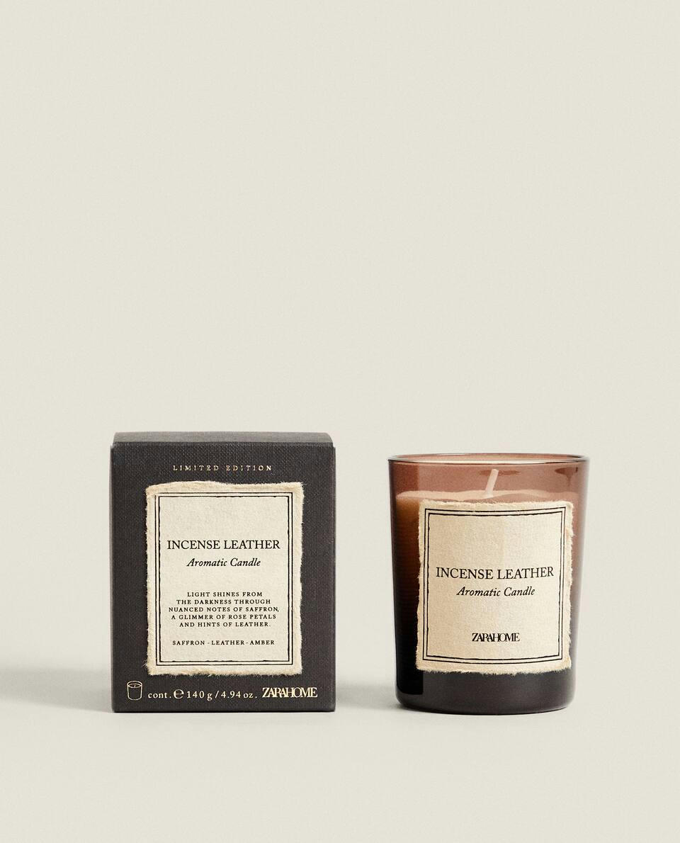 VELAS AROMÁTICAS DE COURO COM INCENSO