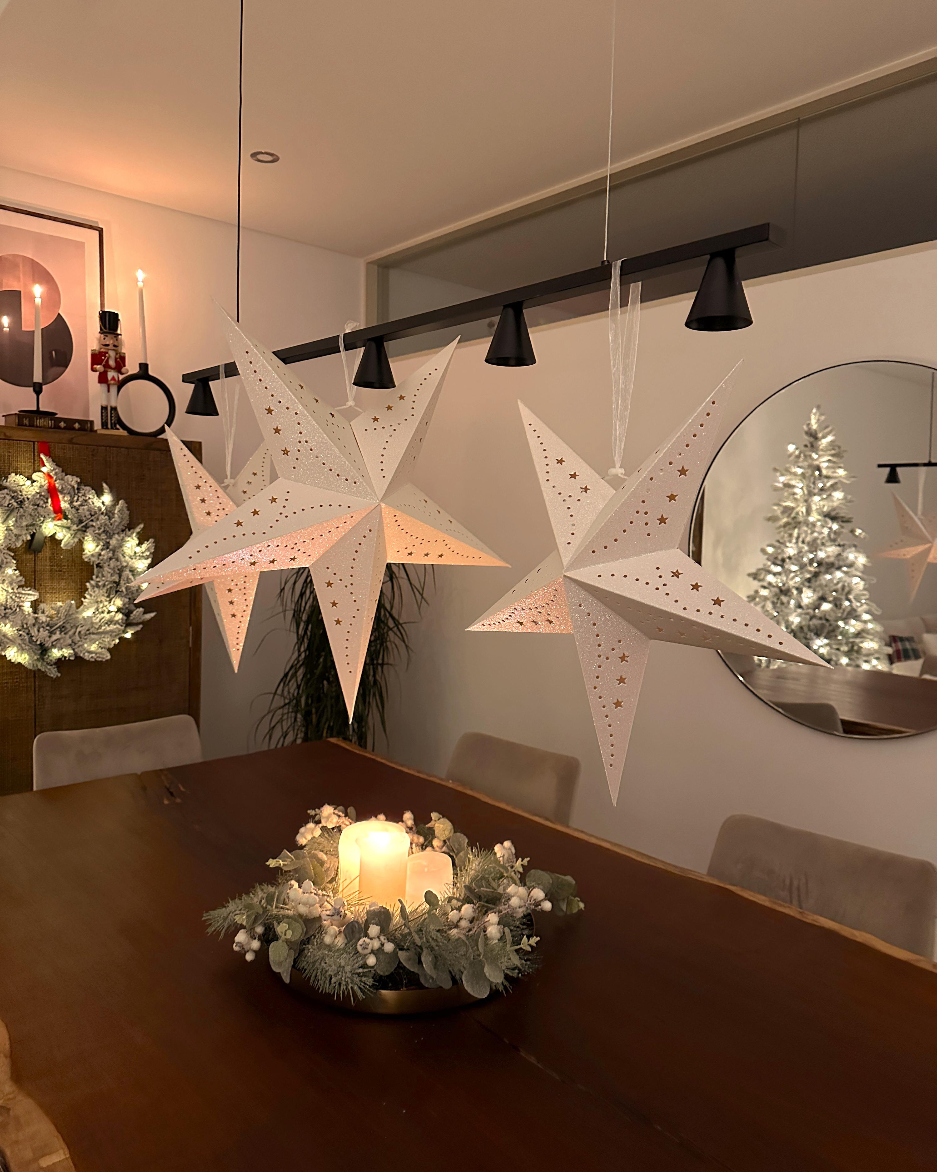Besneeuwde kerstkrans LED SUNDO Wit 70 cm