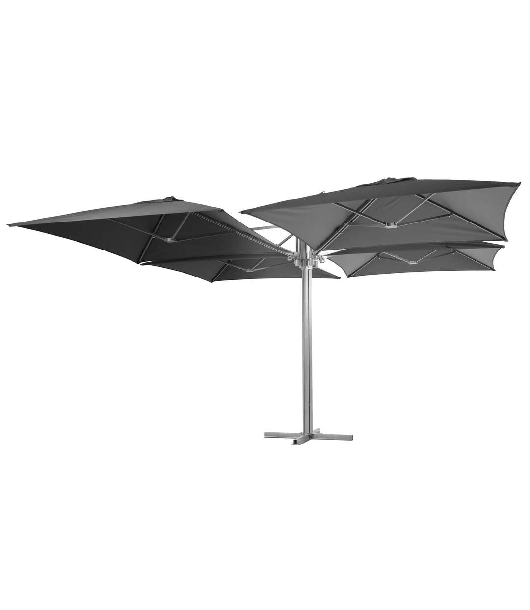 Parasol carré design 4 Toiles Setiri - L. 415 x l. 415 cm - Gris ardoise
