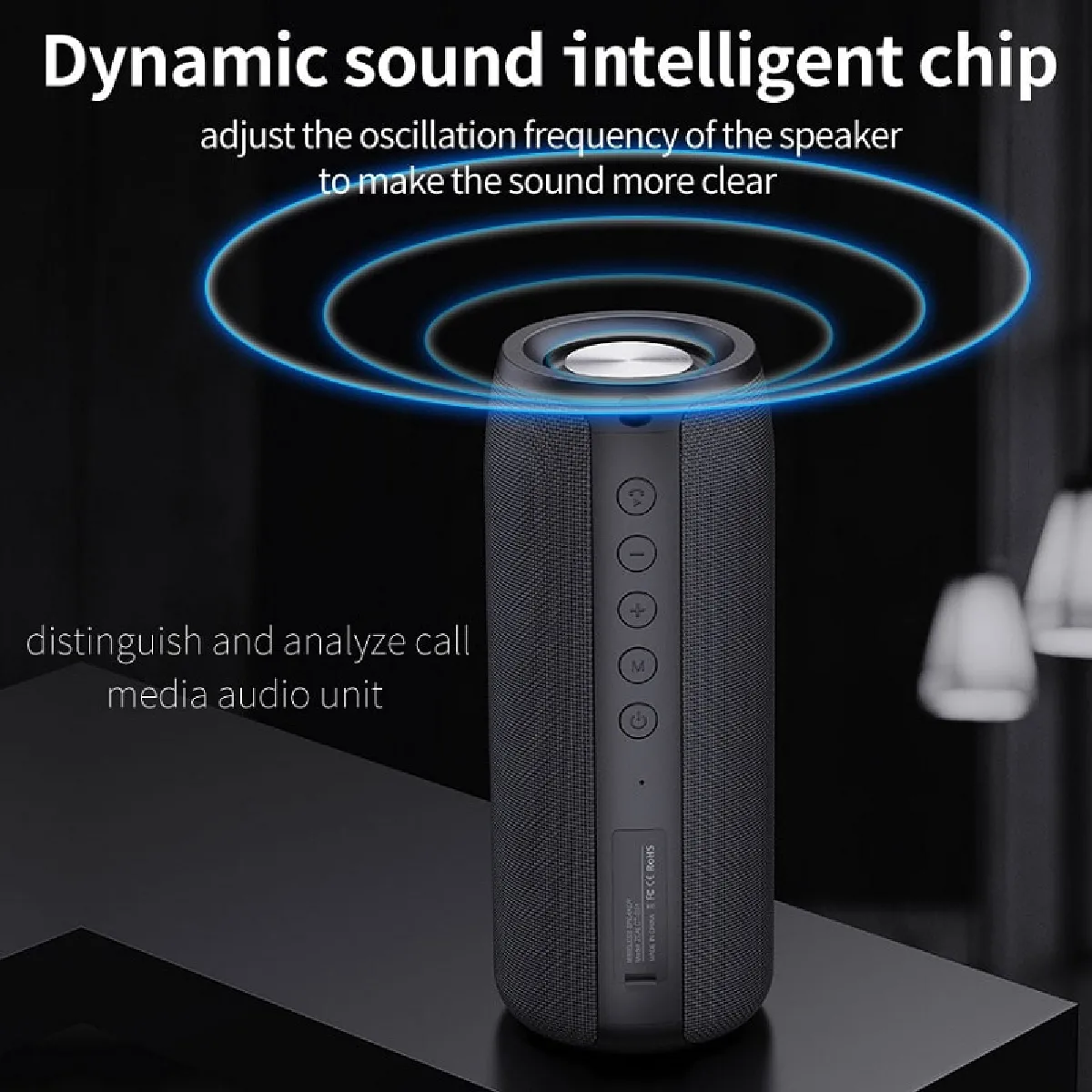 Universal Haut-parleur Bluetooth colonne portable - Noir