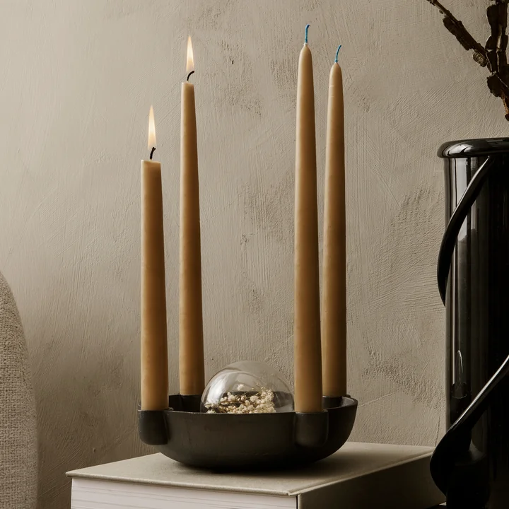 Ferm Living - Bowl Aluminium Kerzenständer, silber