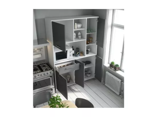ECO Buffet de cuisine L 120 cm - Gris mat
