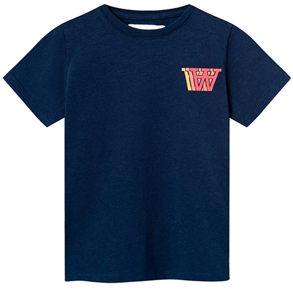 Navy Ola Logo T-shirt - Wood Wood → Luksusbaby.dk