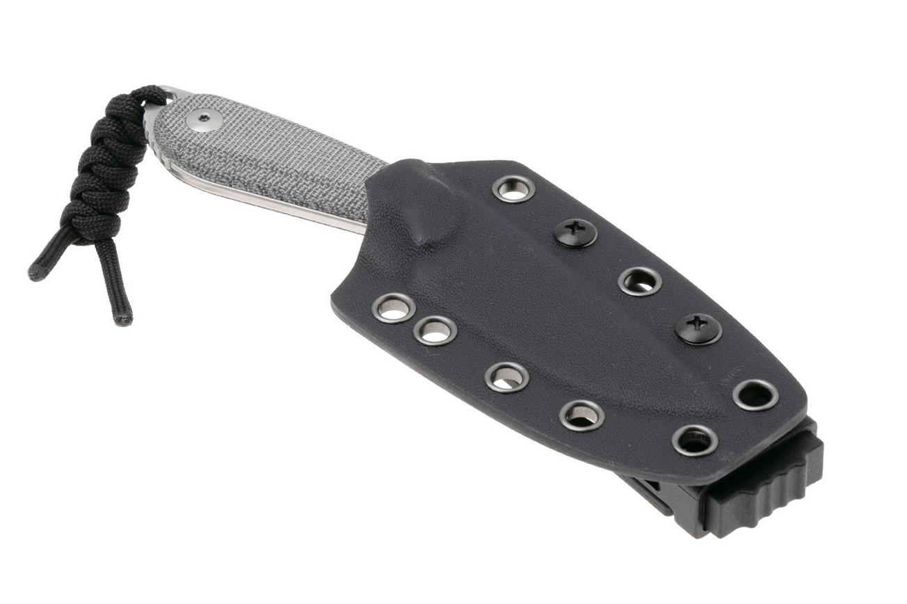 Kizer Buddy 1081A8 Satin 14C28N, Black Micarta, vaststaand mes, Maksim Epifantsev design