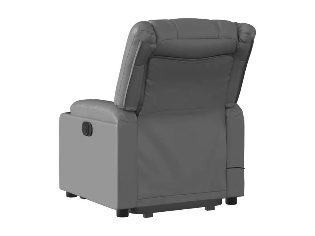 Fauteuil inclinable massant électrique gris similicuir