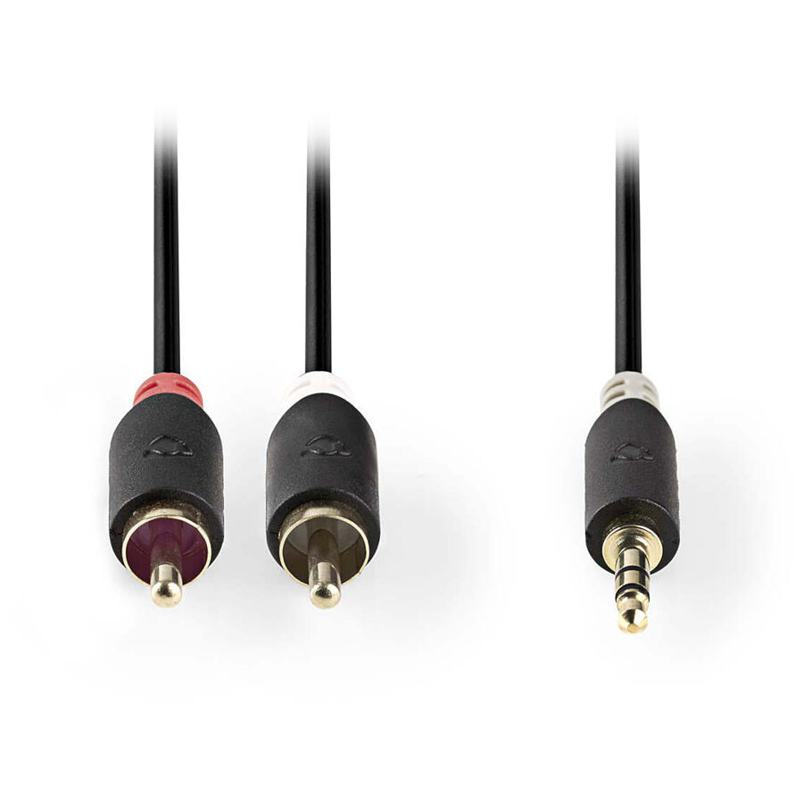 NEDIS Câble Audio Stéréo Jack 3.5 mm vers 2 x RCA mâle - 3 mètres