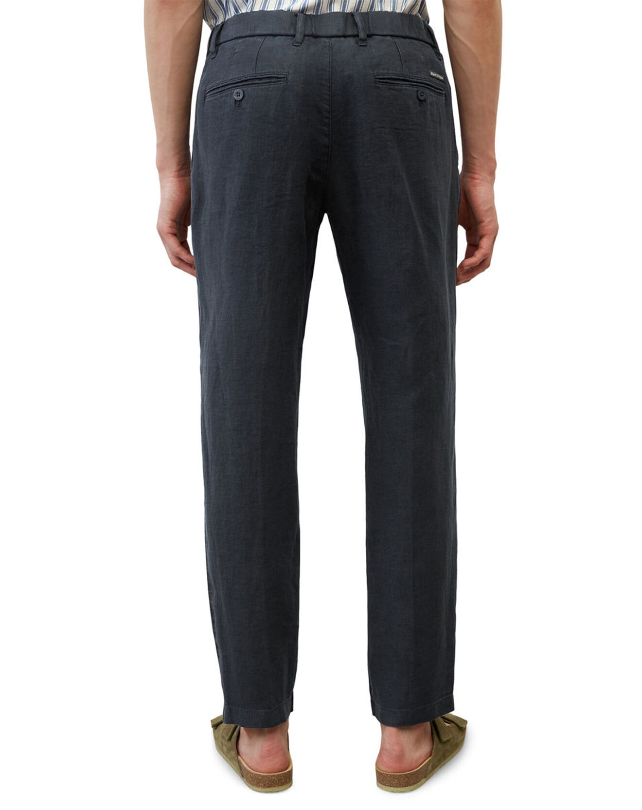Marc O'Polo Pantalon 100% Lin Osby Pant Pince bleu marine