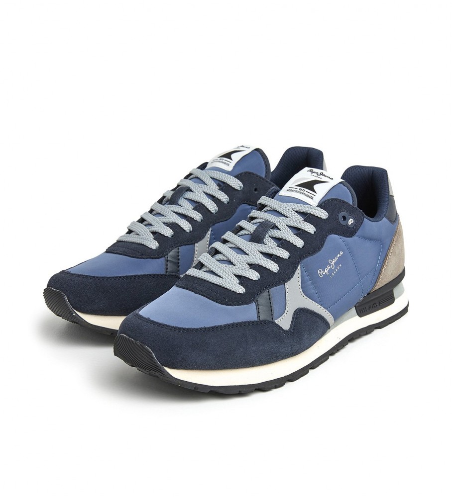 Tênis de couro Pepe Jeans Brit Reflect M azul marinho
