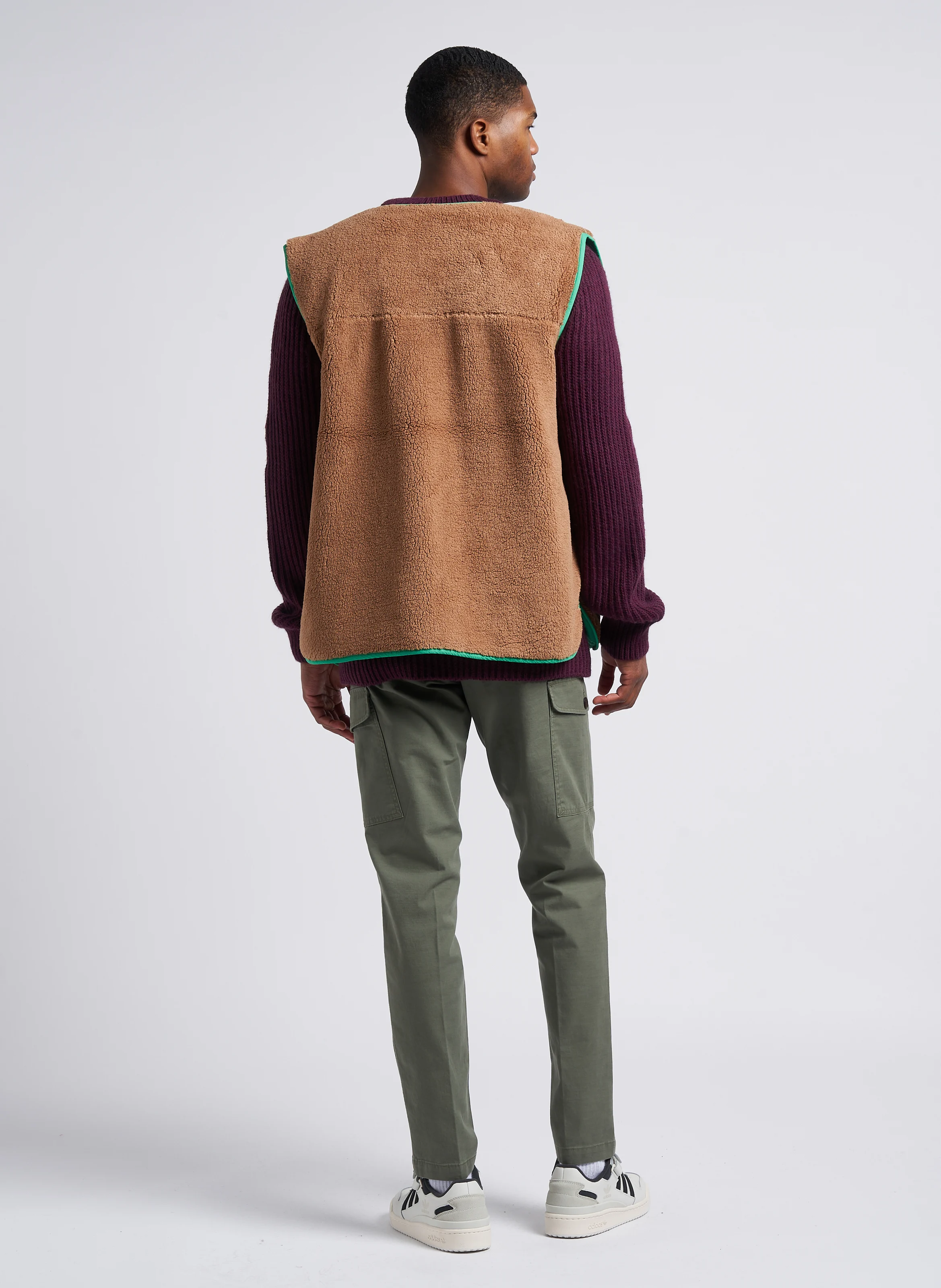 Pantalon slim en coton mélangé | Kaki