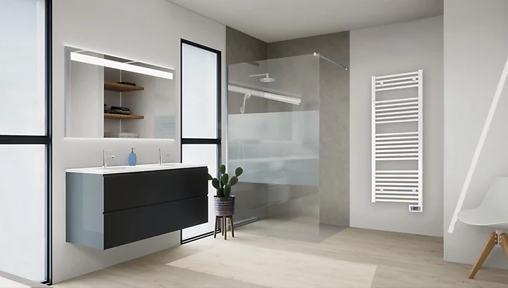 Sèche-serviettes électrique à inertie fluide Noirot Flobain 750W blanc