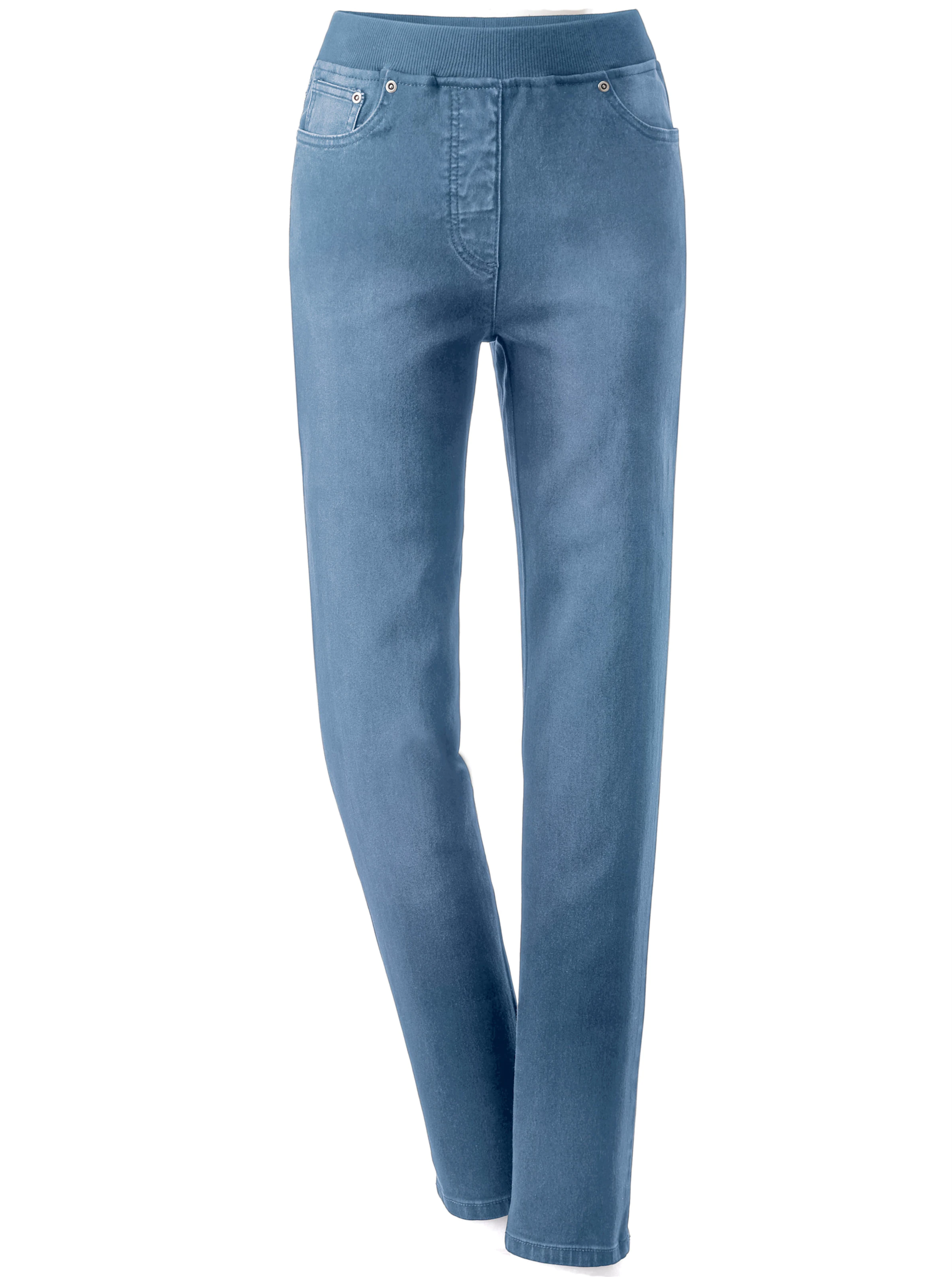 Schlupfjeans in blue-bleached