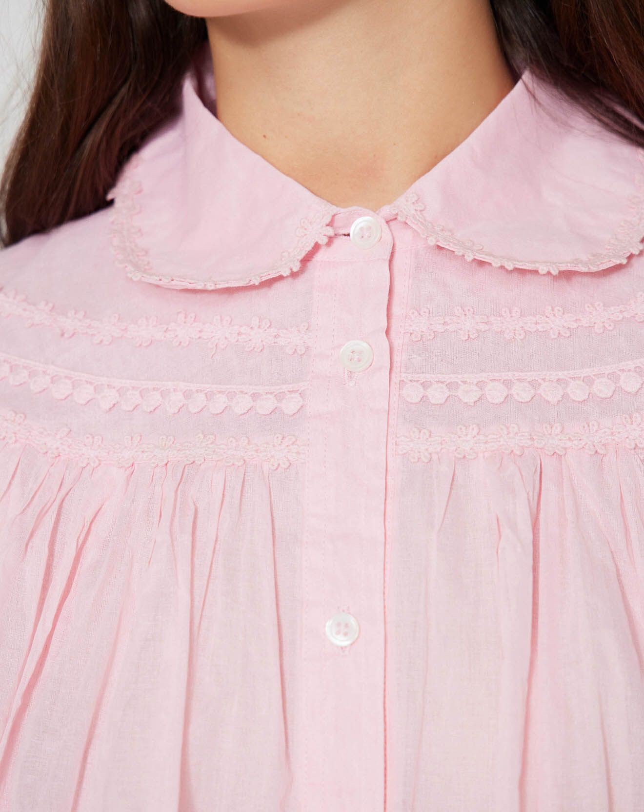 Manoush Chemise large Bridgerton rose poudre