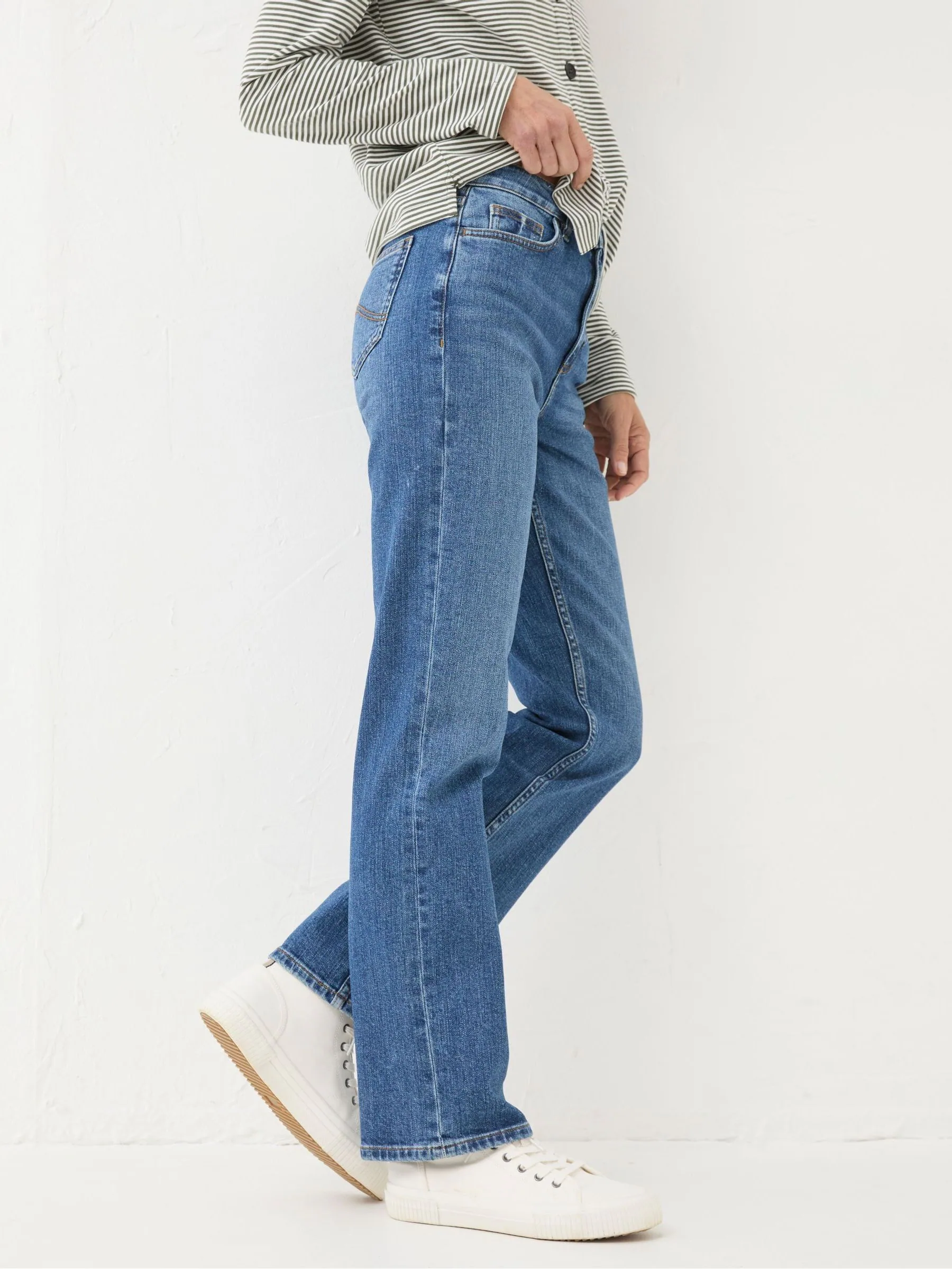 Blauwe denim - FatFace Comfort Straight Jeans