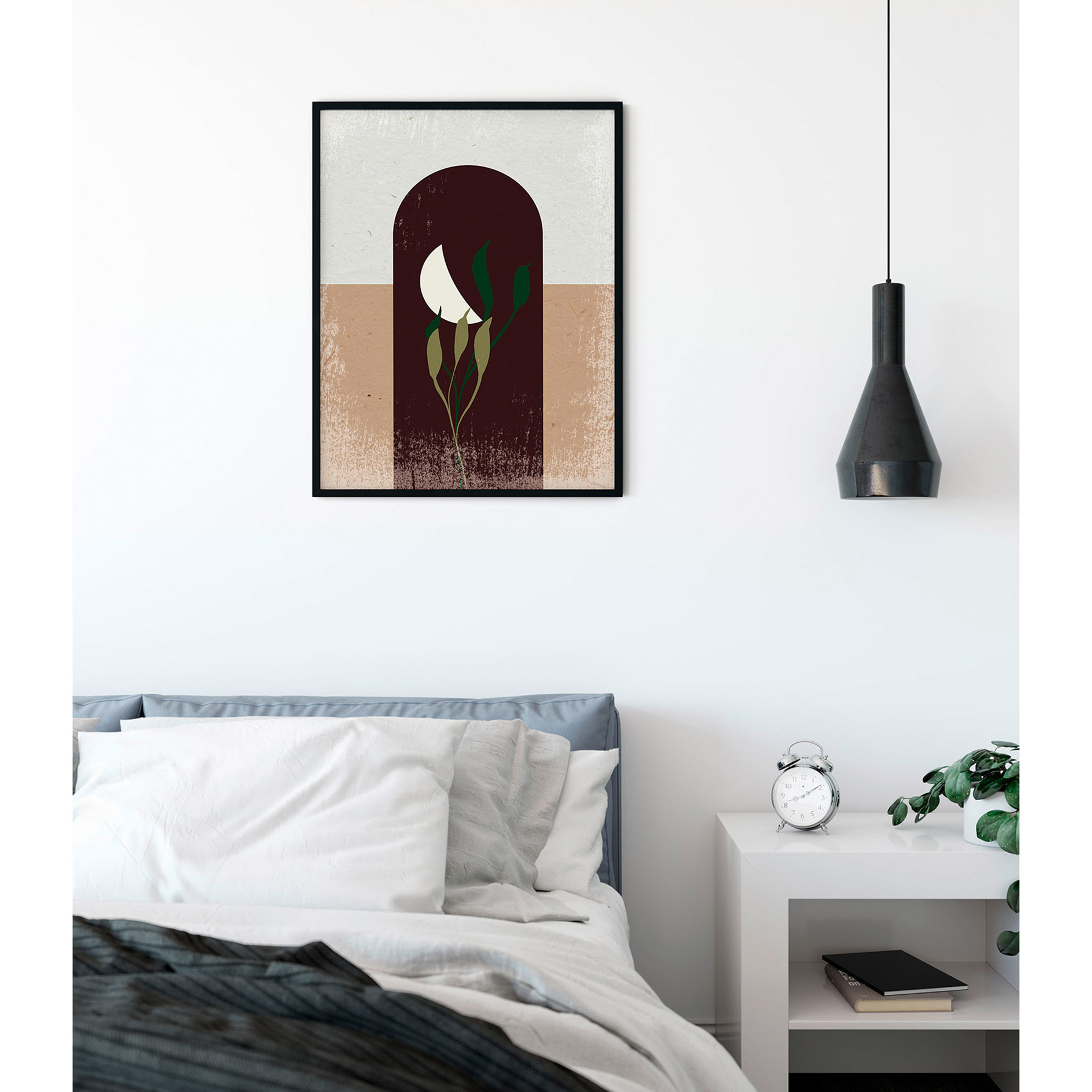 Wandbild SILENCE HALF MOON - braun - 50x70 cm