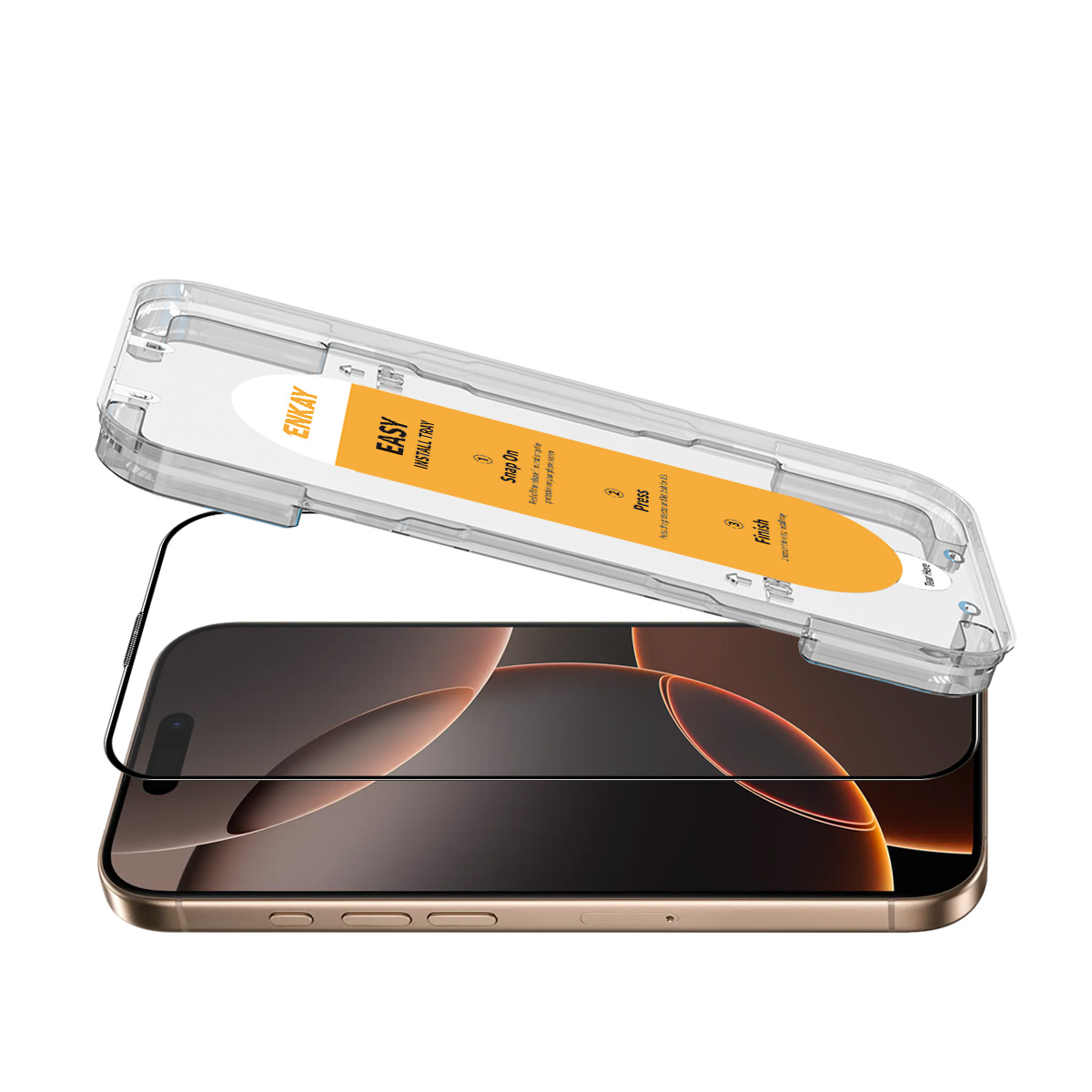 iPhone 16 Pro Max Full-Screen Vollbild Panzer Glas mit Rahmen   Montagerahmen