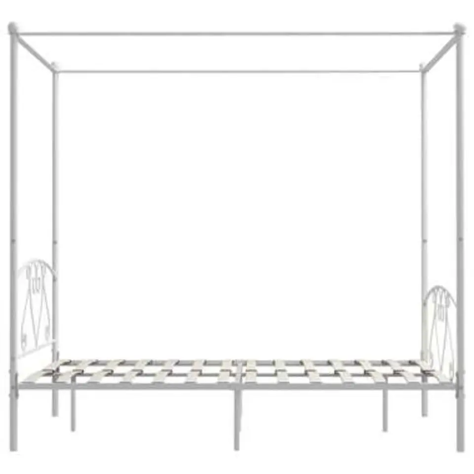 vidaXL - Hemelbed met hoofdbord - Wit - Metaal - 140x200 cm