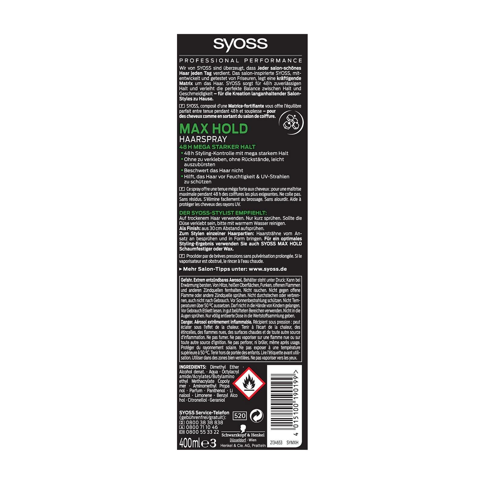 Syoss Max Hold Haarspray