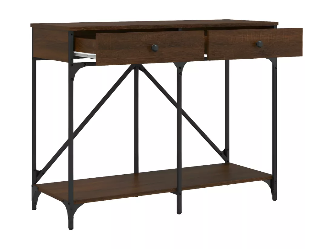 Table console chêne marron 100x39x78,5 cm bois d'ingénierie