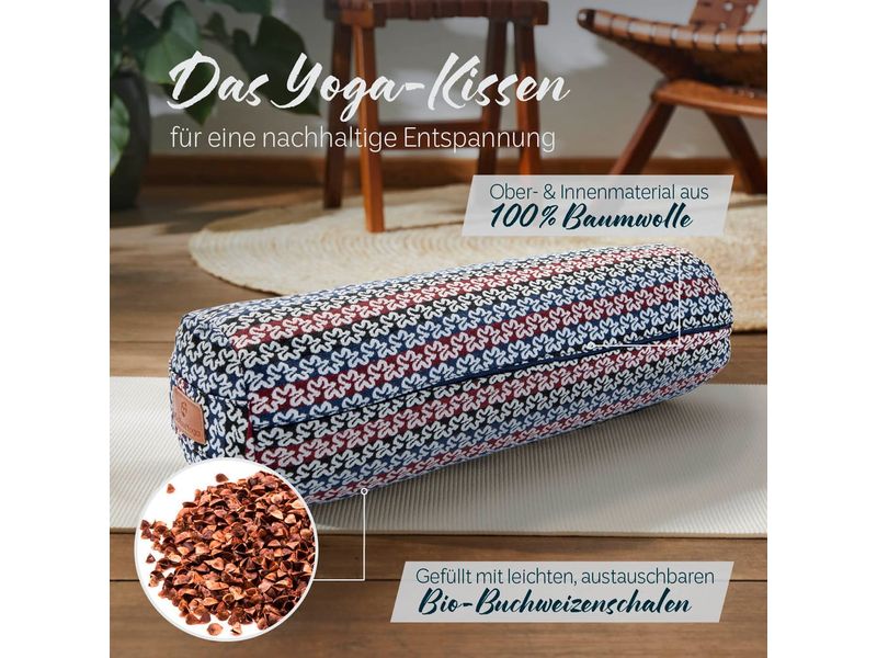 DoYourYoga Yoga-Bolster Tarik Buchweizen, Mehrfarbig Yogarolle