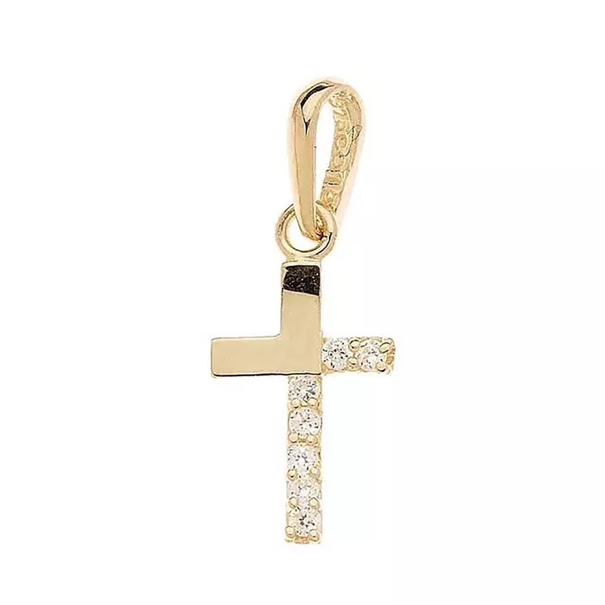 Pendentif Brillaxis croix empierrée or jaune 9carats