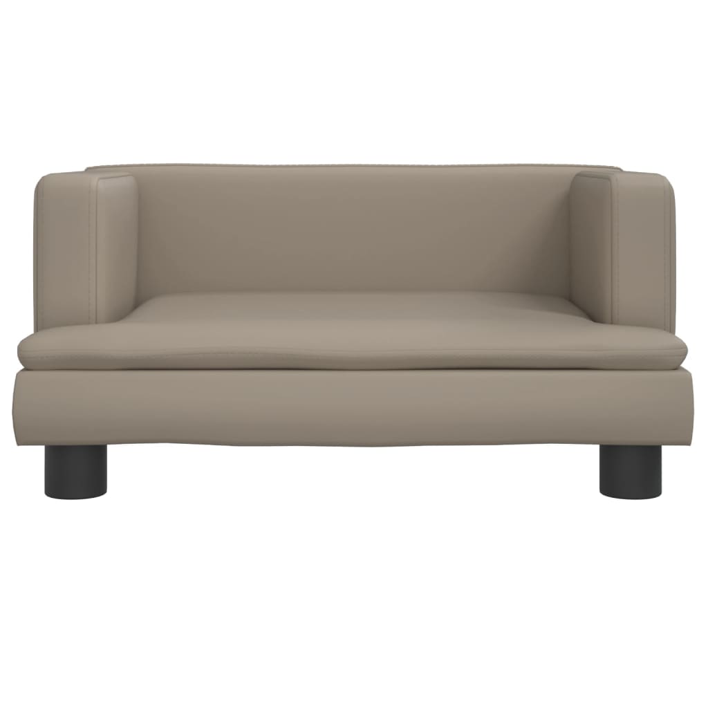 Cama para cães em couro sintético vidaXL, cor cappuccino, 60x40x30 cm