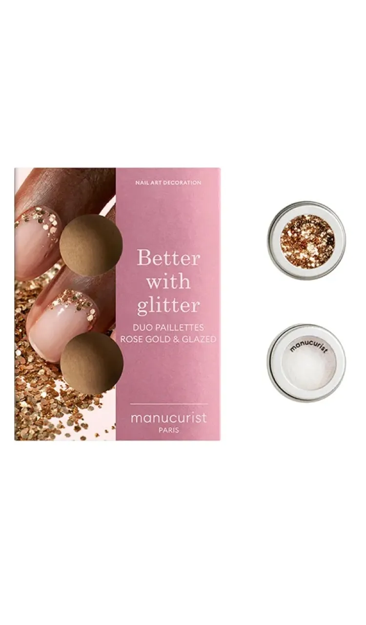 Manucurist Duo de poudre à effet et paillettes Rose Gold edition-4 g