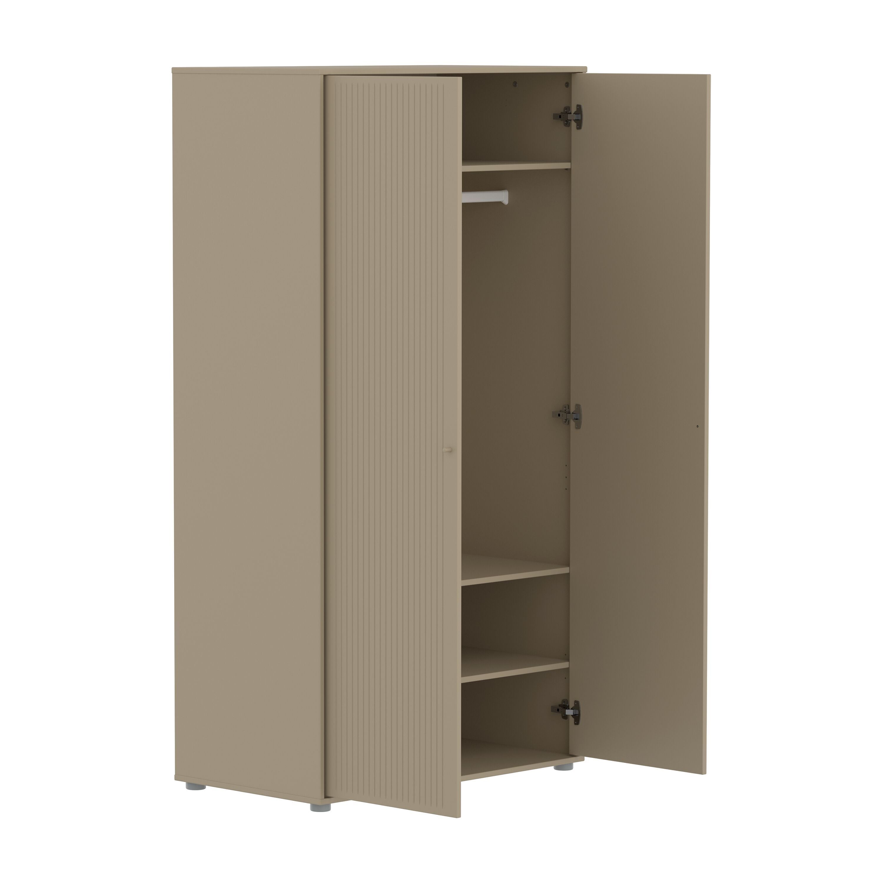 SAGA Schrank groov front oat,oak kno/Füs - Oat / B: 100.0 cm x T: 55.0 cm x H: 200.0 cm