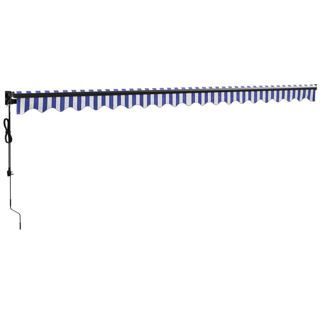 Auvent rétractable automatique bleu et blanc 5x3 m