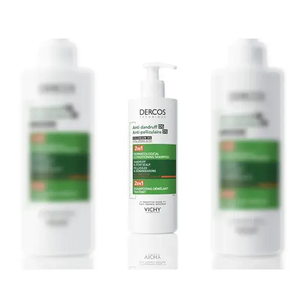 Shampoo desembaraçante 2 em 1 anticaspa Vichy Dercos DS para todos os tipos de cabelo 390ml
