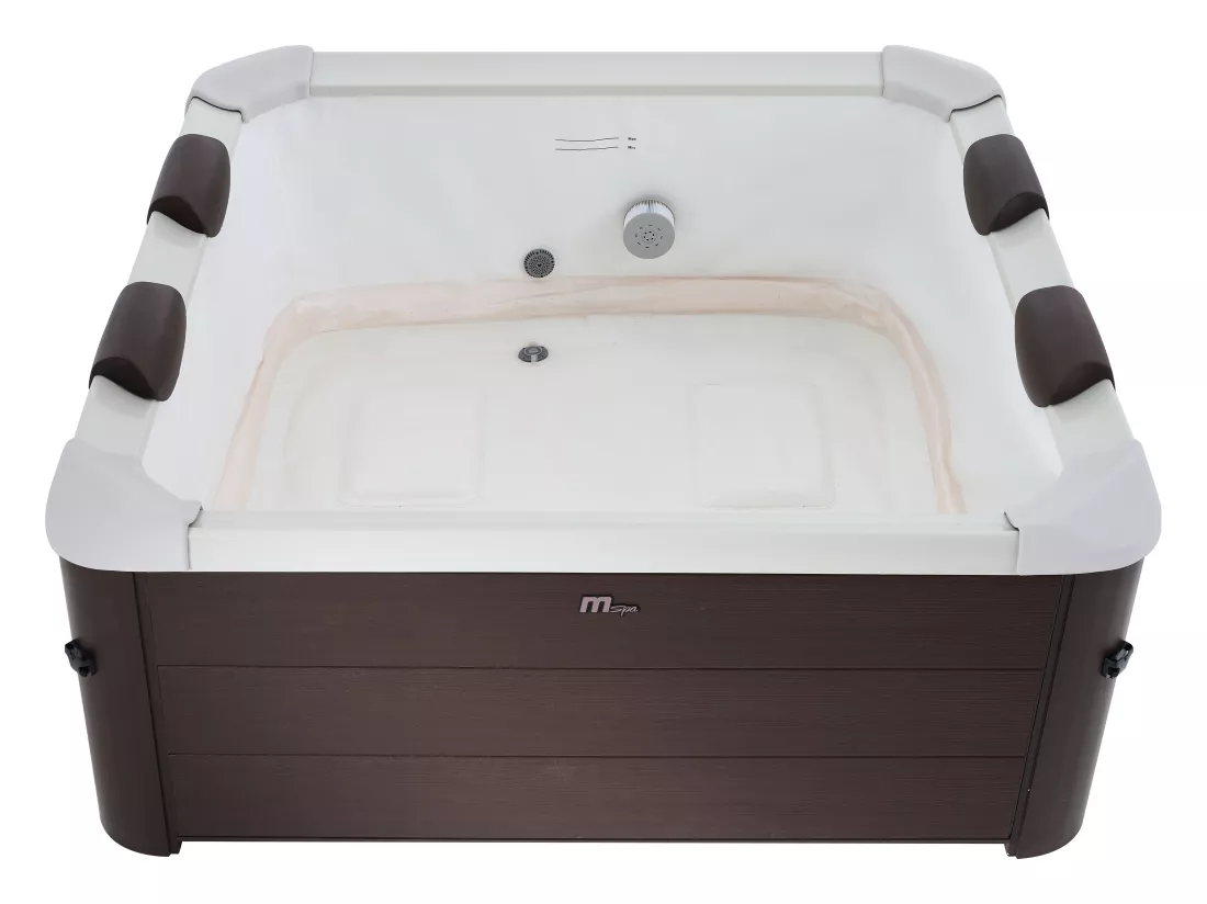 Spa semi-rigide MSpa 6 places marron avec accessoires - 120 jets - L160 x l160 x H65 cm - MAKEMO