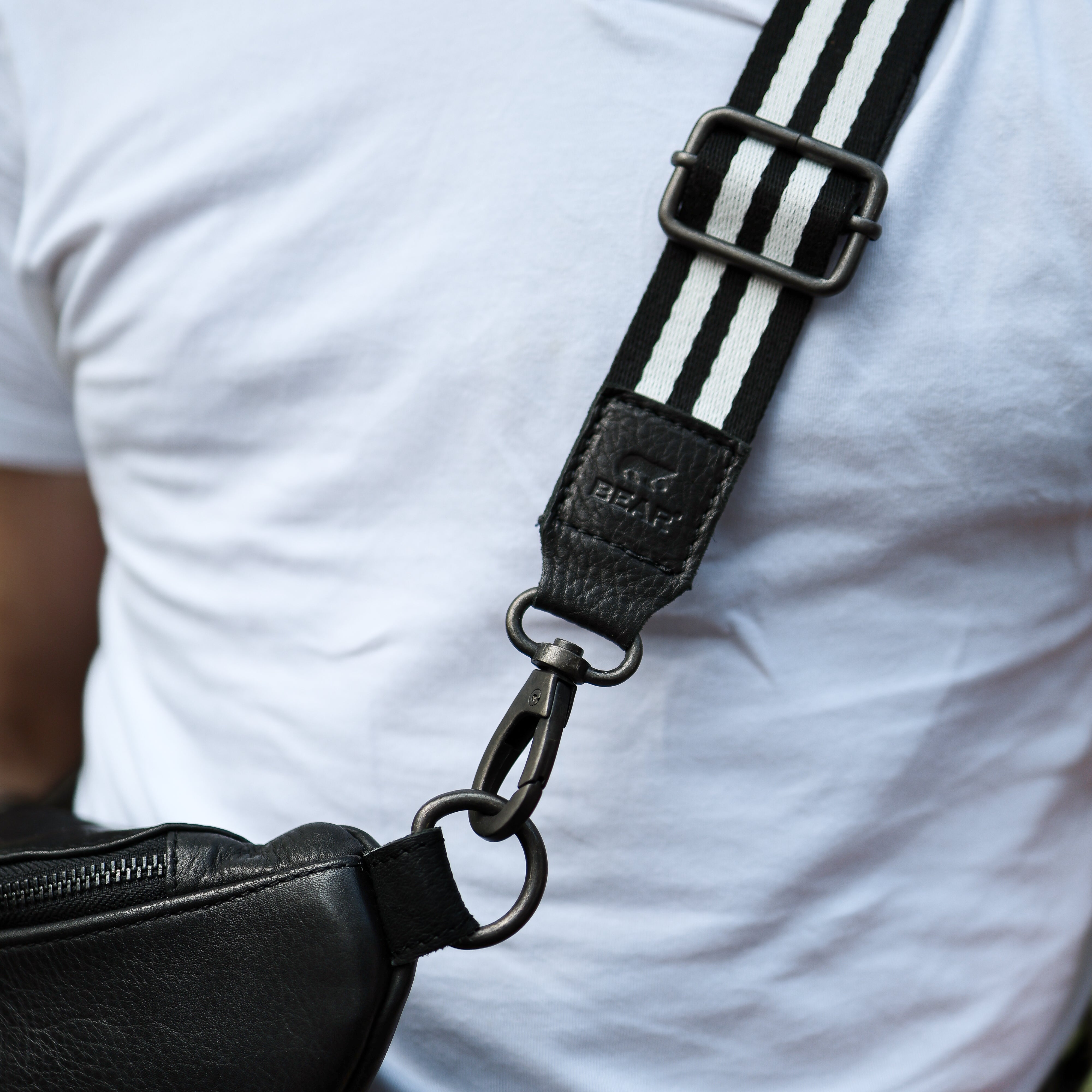 Bag strap 'Puck' zwart/wit Zwart/wit