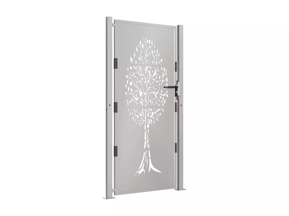 Portail de jardin 105x180 cm acier corten conception de l'arbre