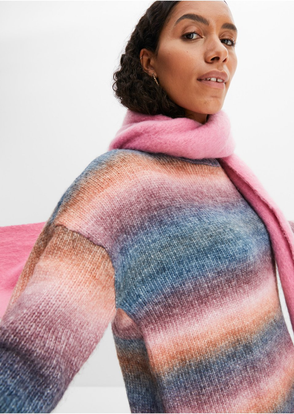 Pull avec dégradé de couleur et teneur en laine