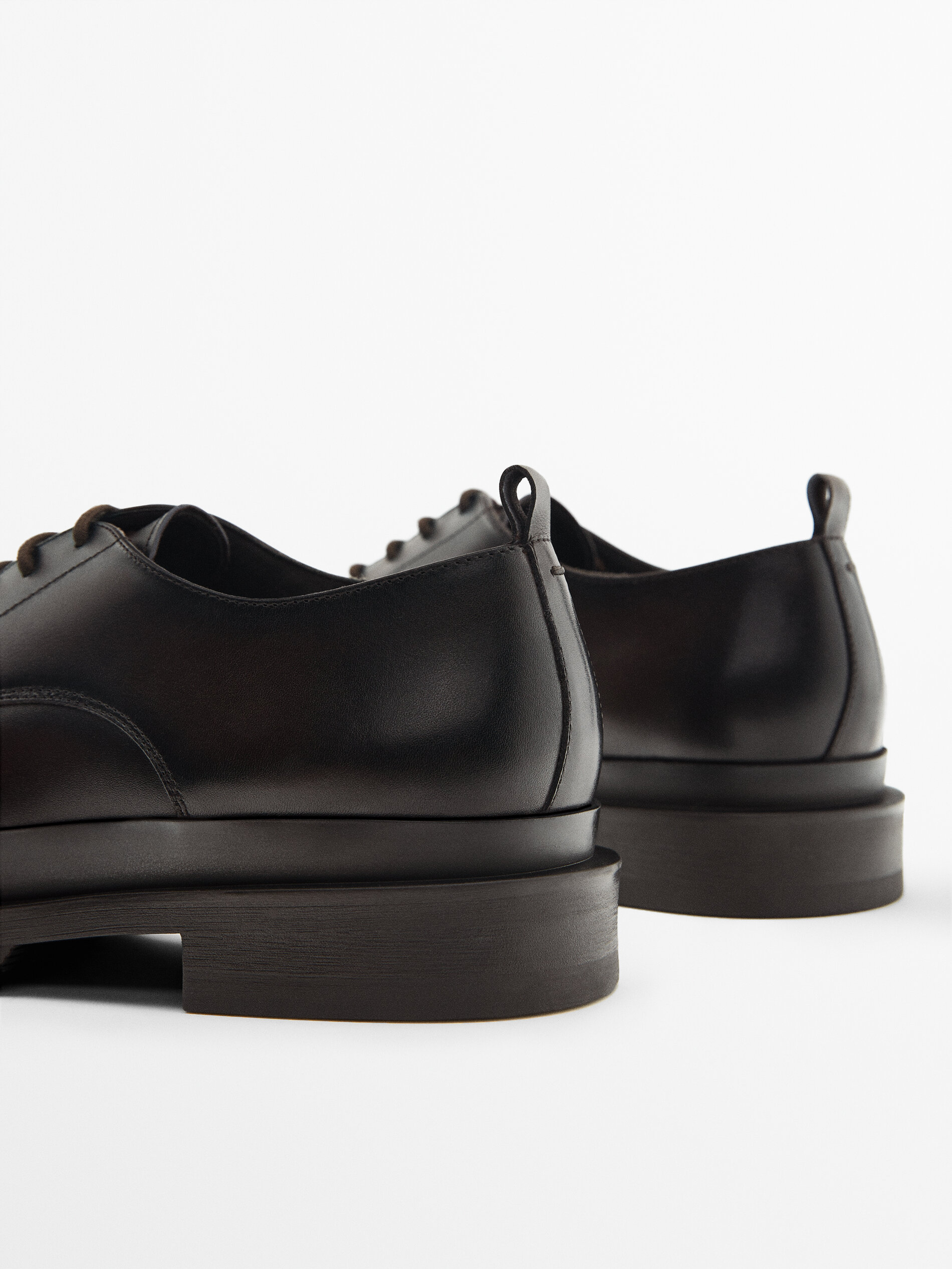 Sapato de couro napa marrom - Studio - MARROM